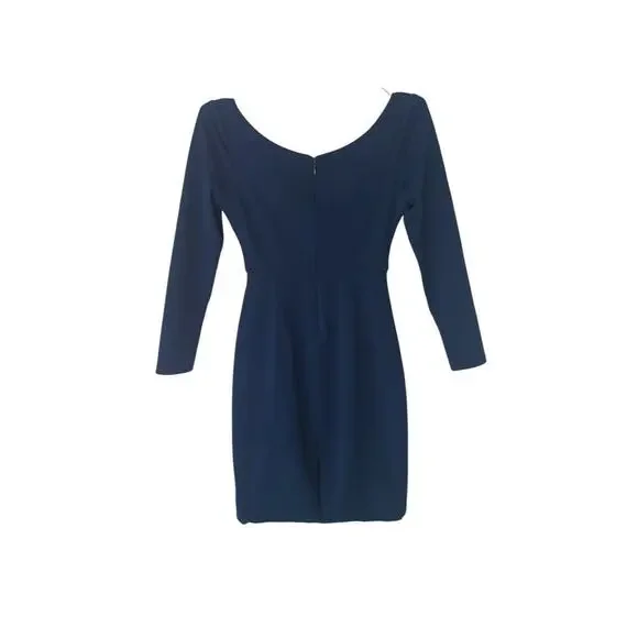 Dress the Population Jade Cutout Bodycon Dress XS Navy Long Sleeve Party - Picture 3 of 14